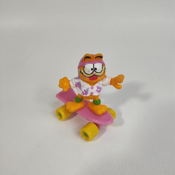 Vintage‎ 1988 McDonalds Happy Meal Garfield on Skateboard Toy #3 Retro 80’s - Picture 1 of 4